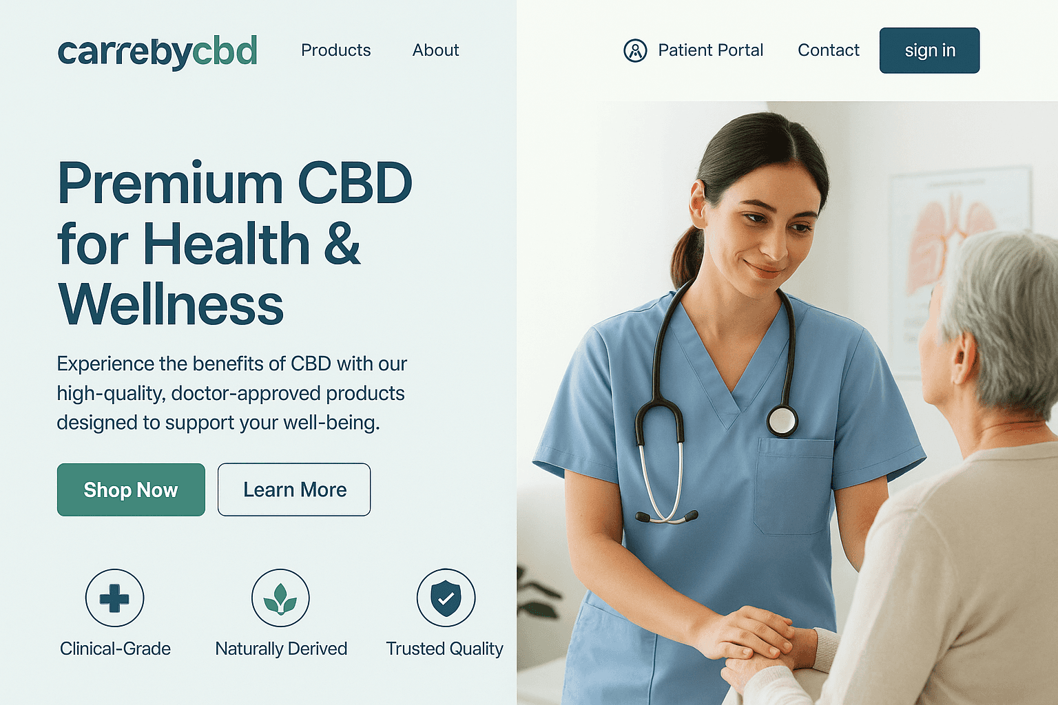 carebycbd.com website mockup